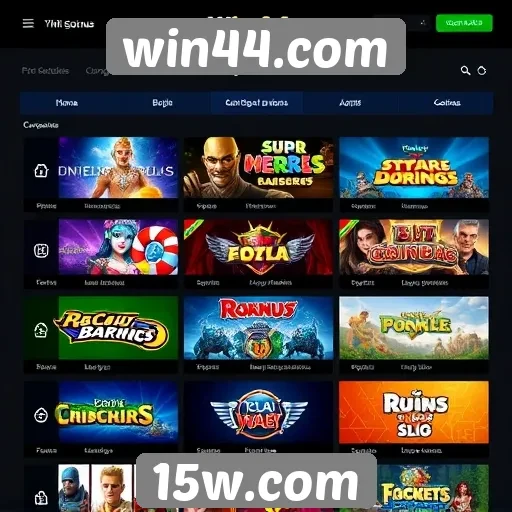Comparação de jogos disponíveis em win44.com